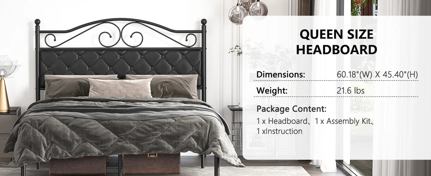 Upholstered Headboard for Full Size Bed Frame, Queen Size Bed Frame, Headboard Only