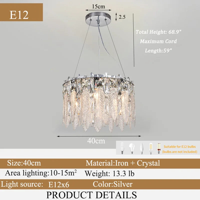 Modern Crystal Chandelier Living Room Ceiling Chandeliers Villa Loft Silver Lustre Lighting Home Decor Hanging Ceiling Lights