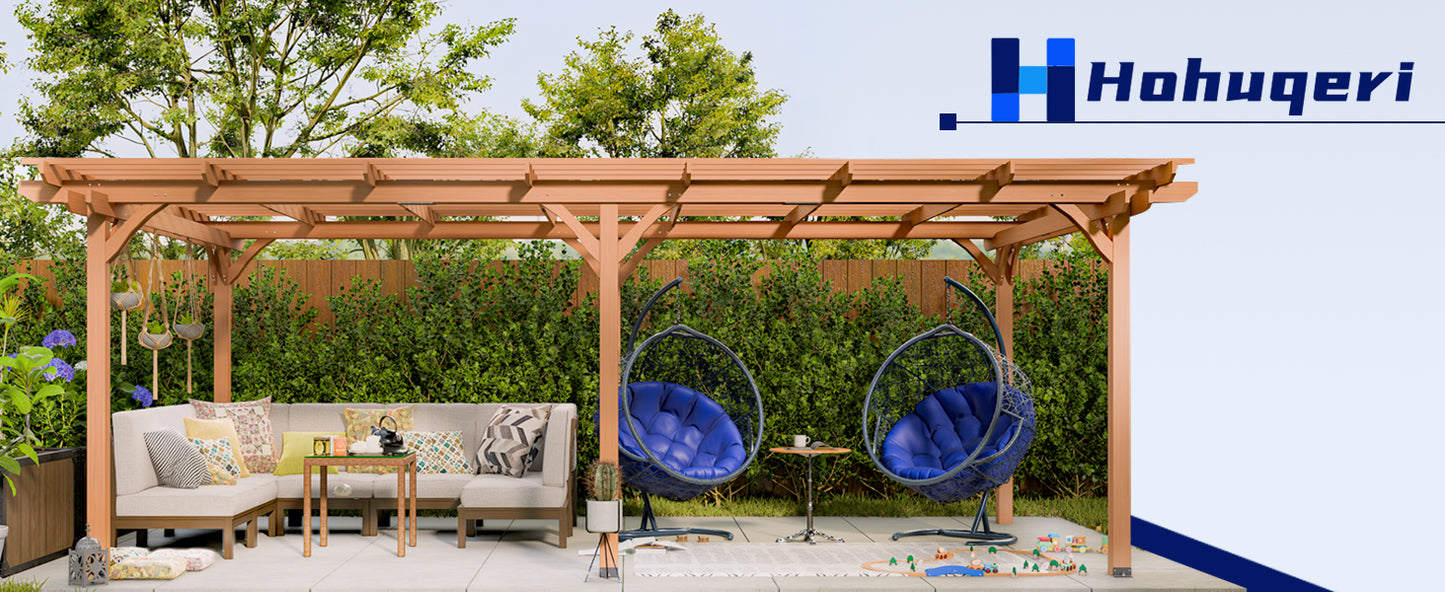 LZBEITEM Outdoor Gazebo Wooden Grape pergola for Climbing Plant Support, Garden, Terrace, Backyard, Deck, Brown