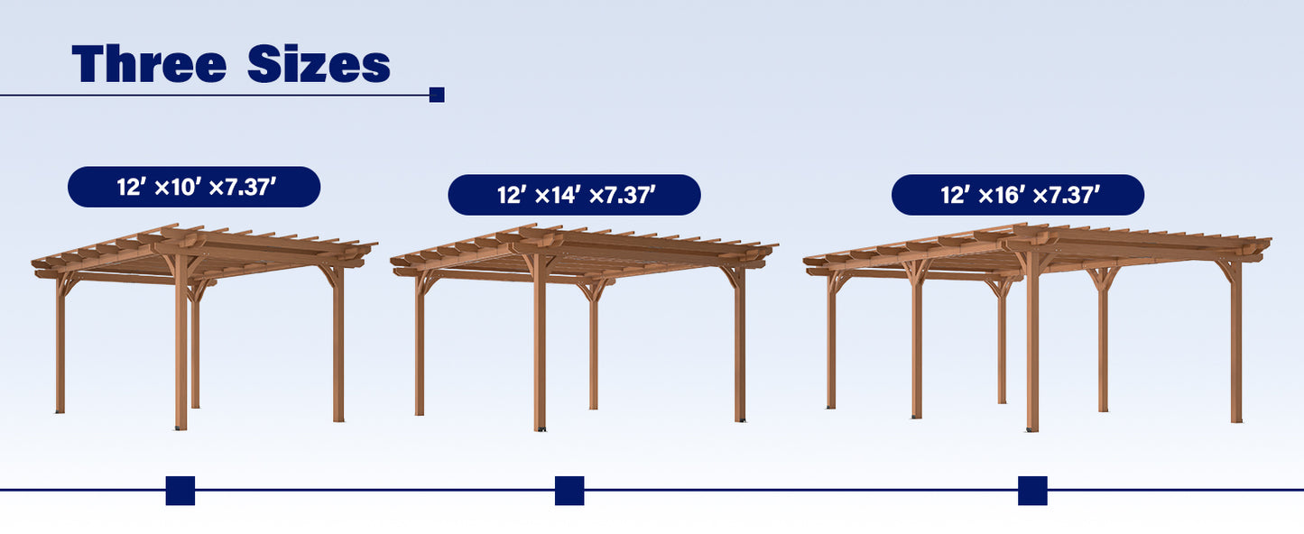 LZBEITEM Outdoor Gazebo Wooden Grape pergola for Climbing Plant Support, Garden, Terrace, Backyard, Deck, Brown