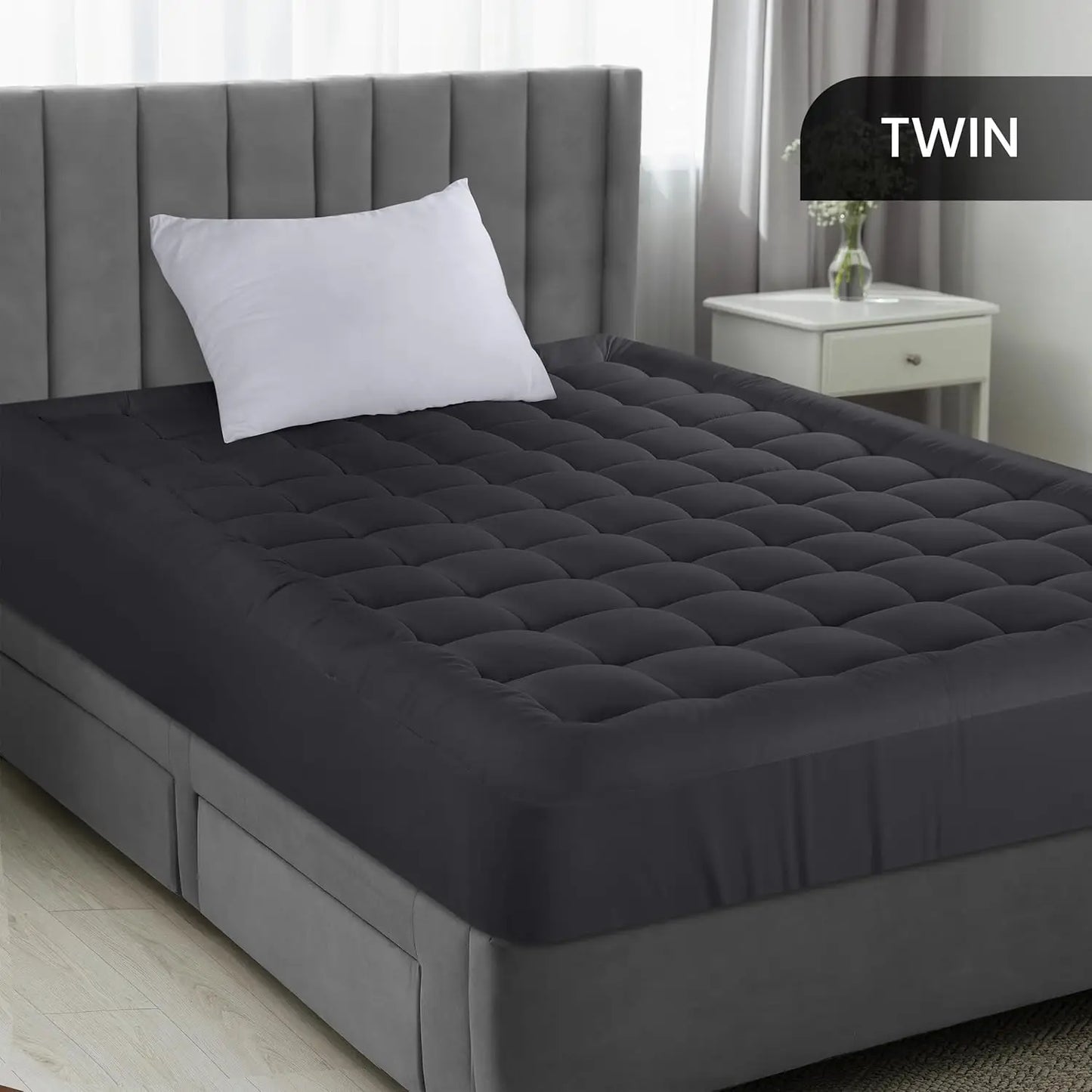Ultra Soft Queen Size Mattress Topper - Viscose Made from Bamboo Pillow Top Mattress Pad for Back Pain Relief - Naturally Coolin