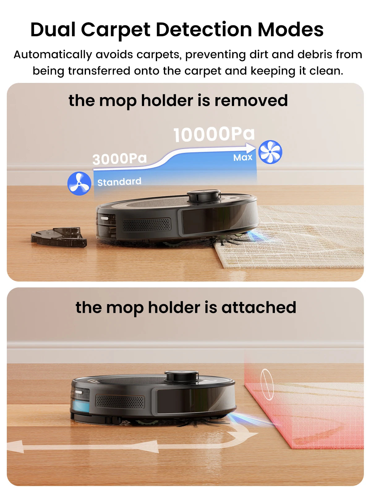 Lefant  Robot Vacuum Cleaner with Automatic Emptying M2S Pro,10000Pa, 240 Minutes, Laser Navigation DTOF, Ideal for Pet Hair