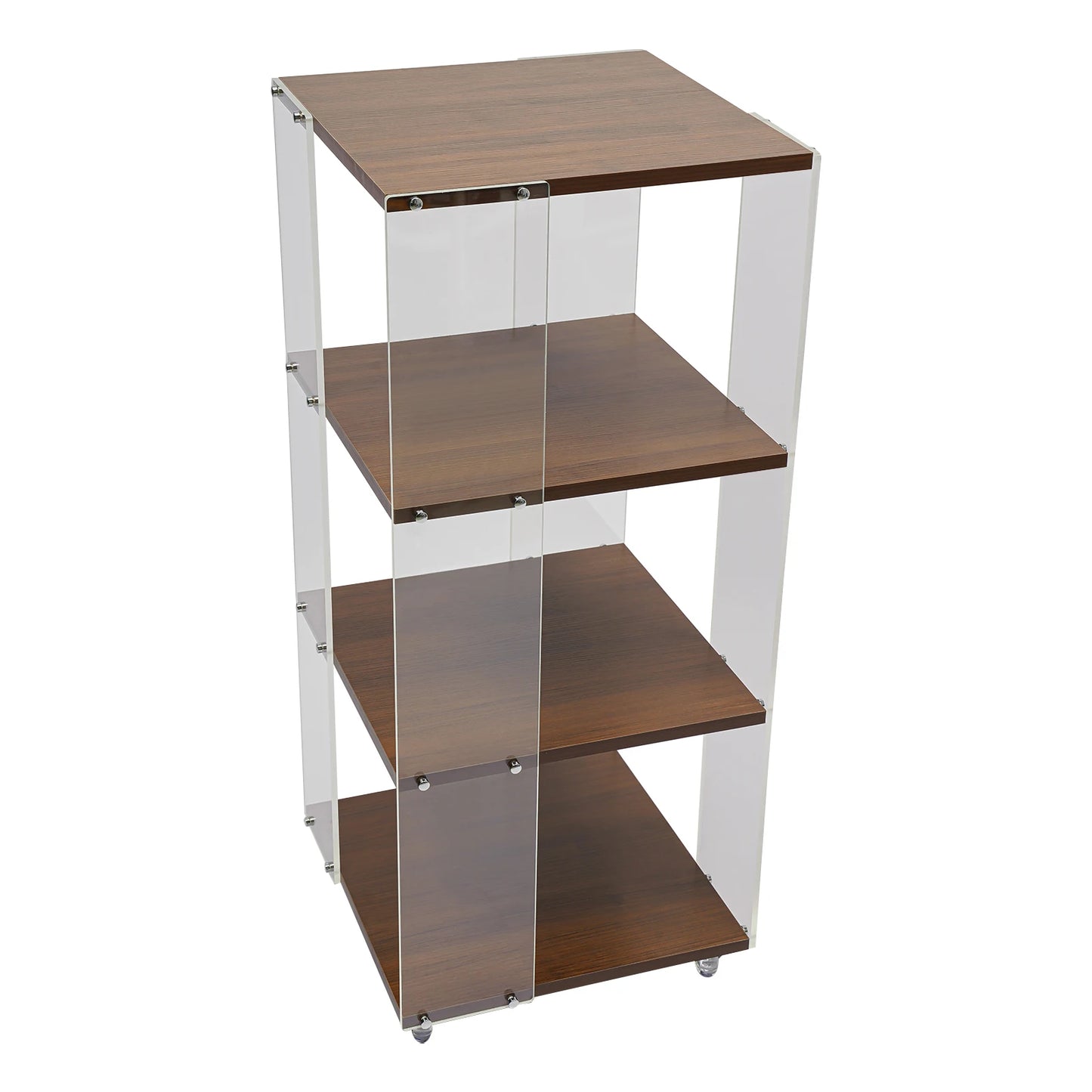 360 ° Rotating Bookshelf, 3-Layer Vertical Bookshelf, 3-Layer Acrylic Bookshelf, With a Load-Bearing Capacity of 50kg