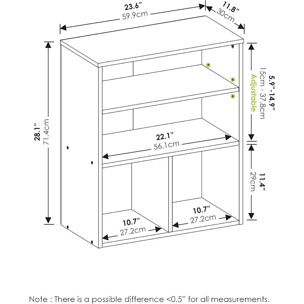 3 Tier White Display Bookcase for Home Office Storage and Organization
