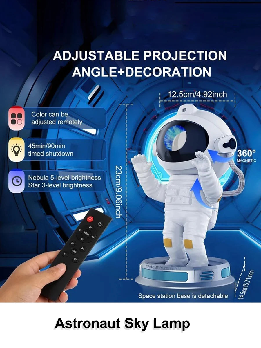Kids Star Projector Night Light with Remote Control 360°Adjustable Design Astronaut Nebula Galaxy Lighting for Children Adults