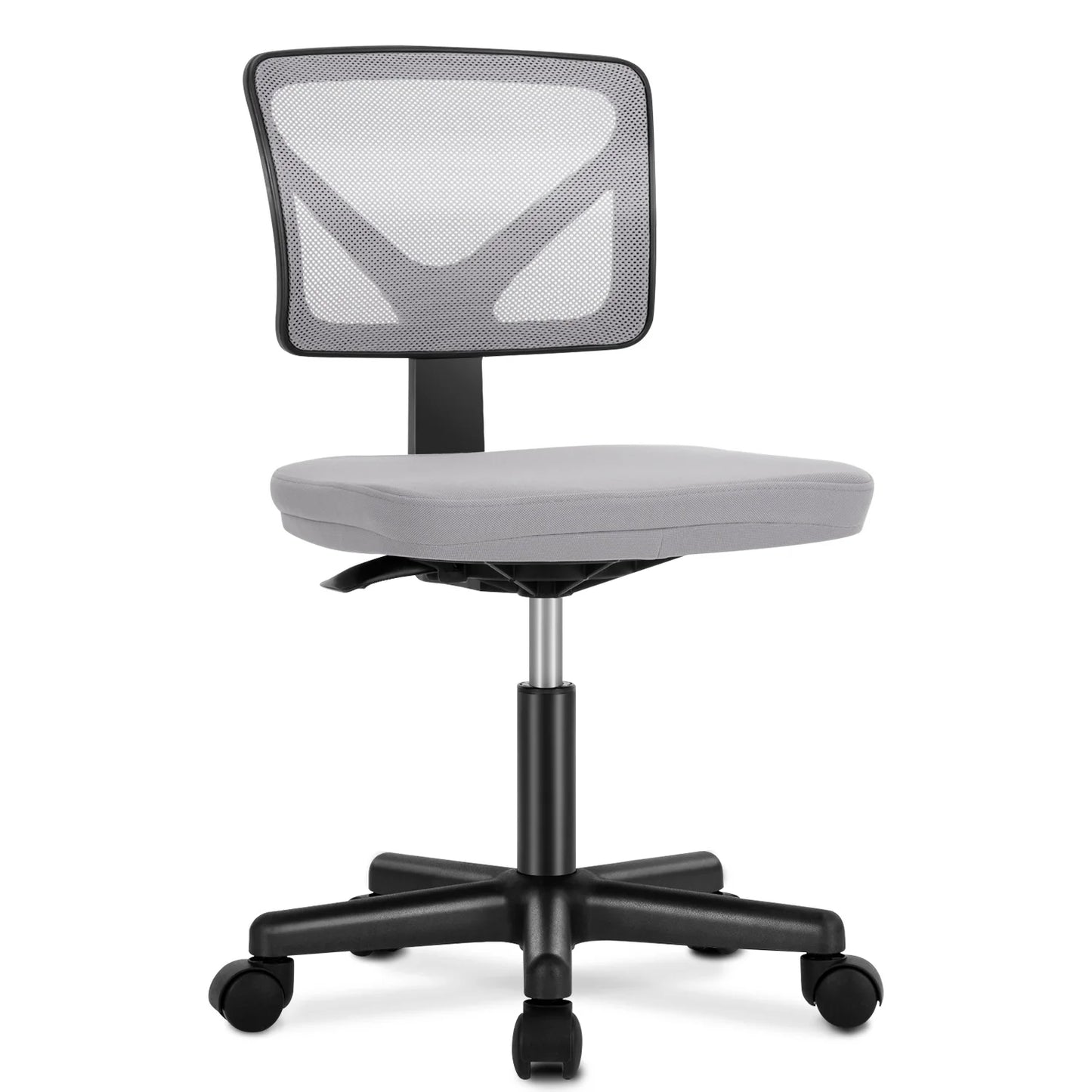 JHK Mesh with Lumbar Support Armless Office Chair Low Back with Wheels Adjustable Height 360° Rolling Swivel Computer Chair