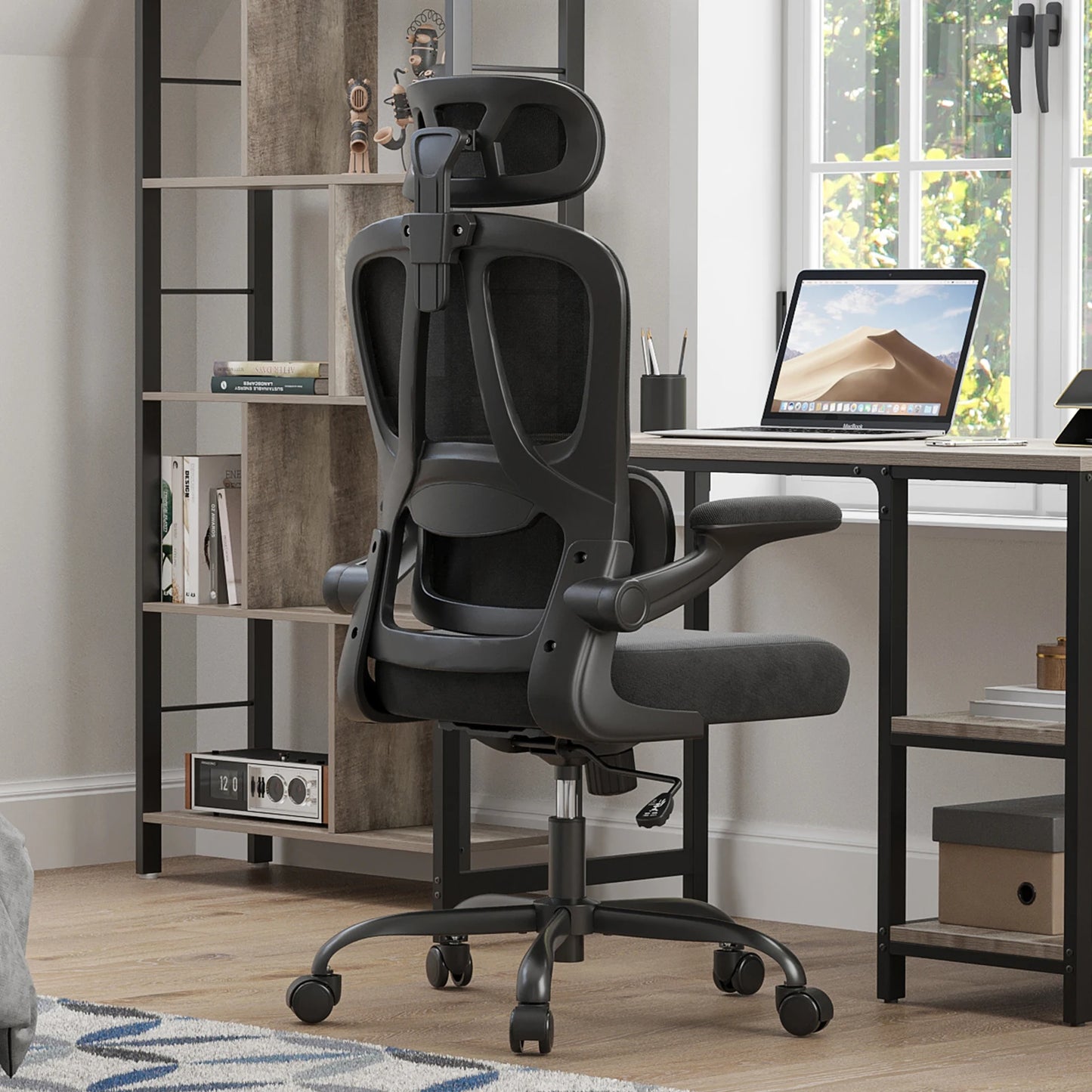 Ergonomic Office Chair, Desk Chair with Headrest and Lumbar Support, High Back Swivel Home Office Chair