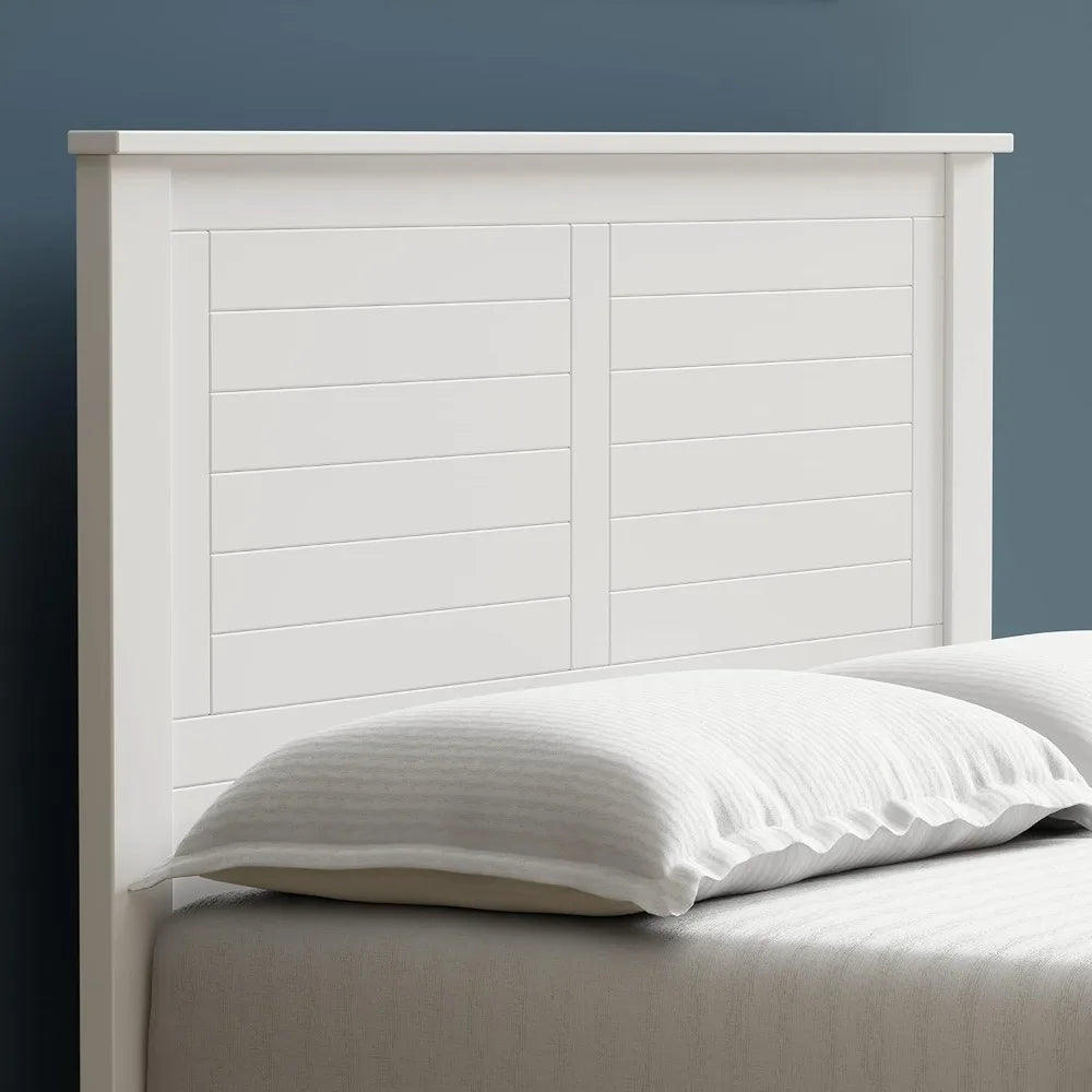 Home Campagne Wood Panel Headboard in White - Full Size