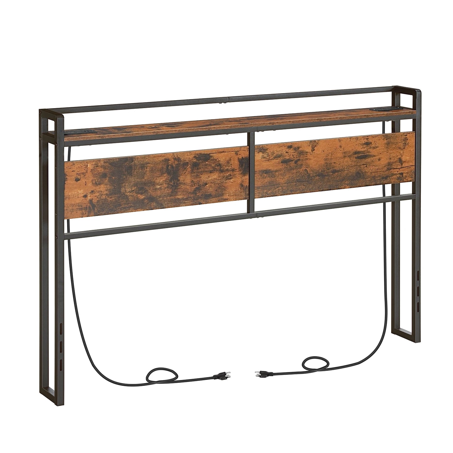 Headboard Queen Size, Headboard with 2 Outlets and 4 USB Ports, Adjustable Height, Storage Rack, Sturdy and Stable