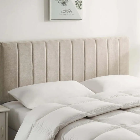 Upholstered Twin Headboard Easy Assemble Channel Stitched Headboard Twin Size Wall Mounted Headboards with 3D Soundproof Wall Pa