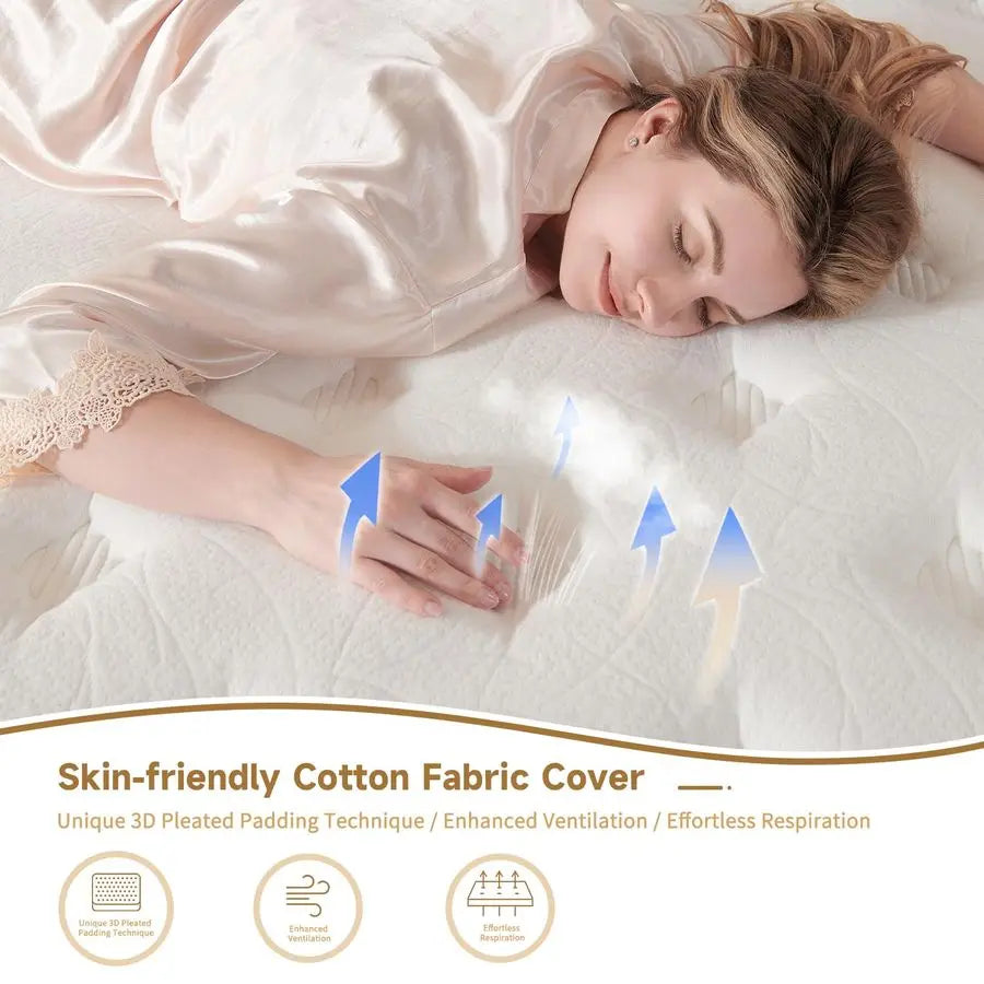 Inch King Size Mattress in a Box, Memory Foam Hybrid Mattress for Motion Isolation, Pocket Spring and Soft Foam, Pressure Relie