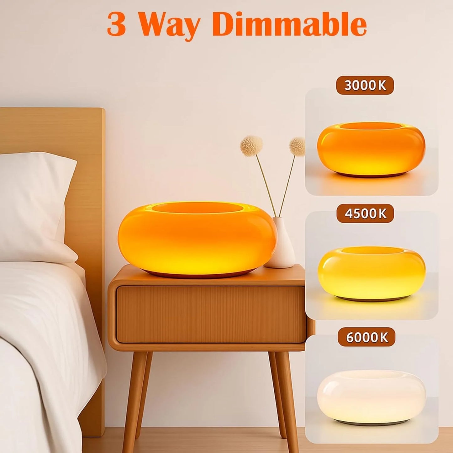 Aesthetic Doughnut LED Night Lamp – Cozy Ambient Light, Touch Control,Warm Color