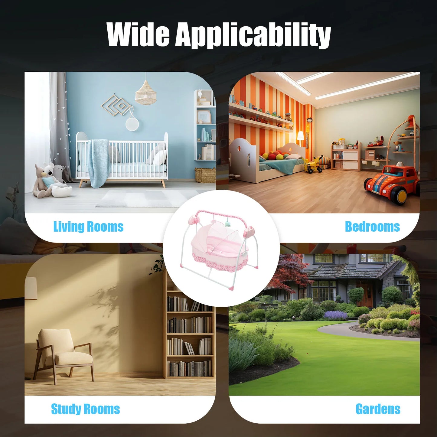 Cradle Swing Sleeping Bed Auto Rocking Chair Bed Swing 5 Speed Stand Baskets Musical Sleeping Basket 0-18 Months