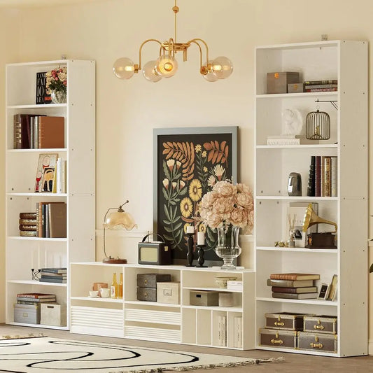 IRONCK Bookshelves and Bookcases Set of 2 Floor Standing 6 Tiers Display Storage Shelves 70 in Tall Bookcase for Home Office