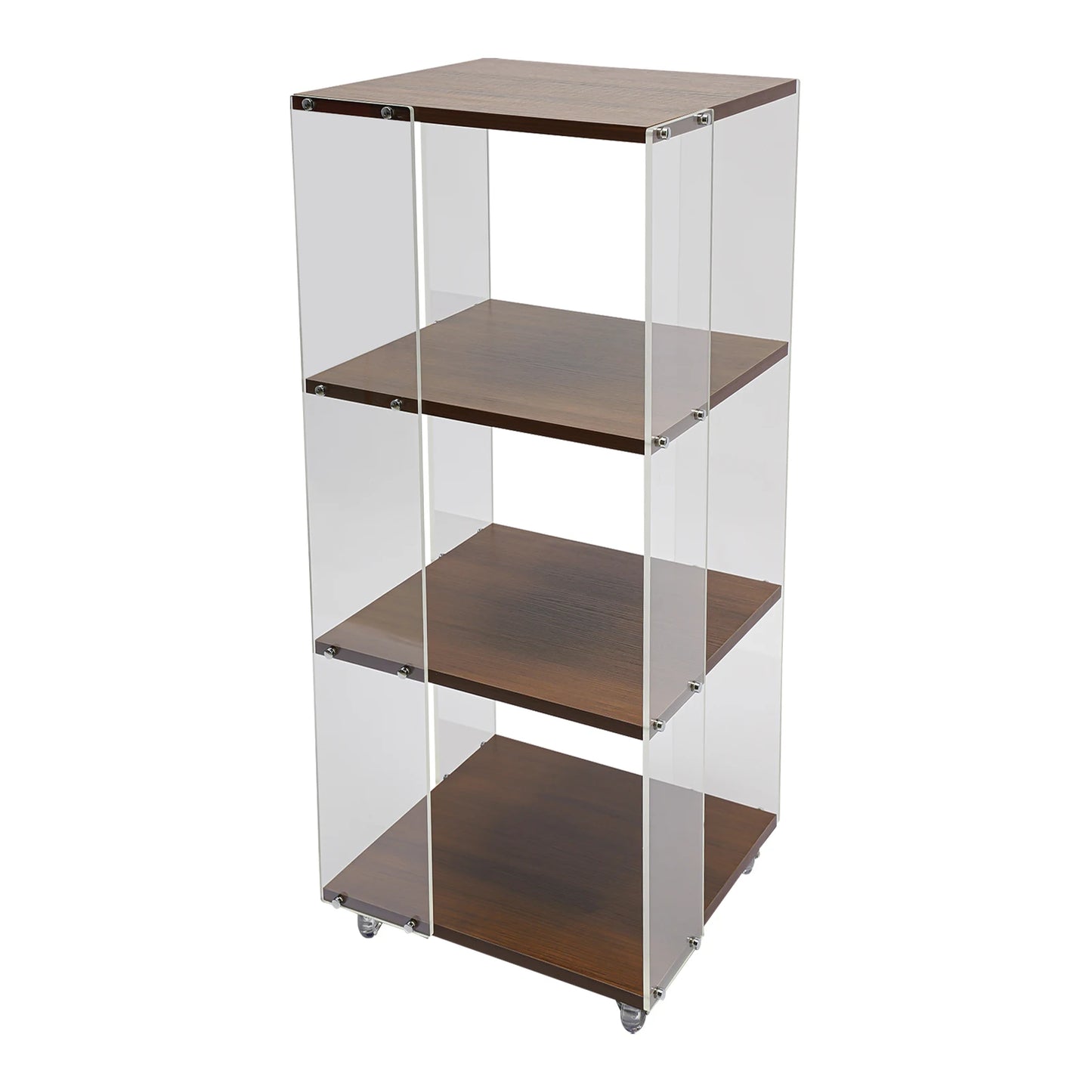 360 ° Rotating Bookshelf, 3-Layer Vertical Bookshelf, 3-Layer Acrylic Bookshelf, With a Load-Bearing Capacity of 50kg