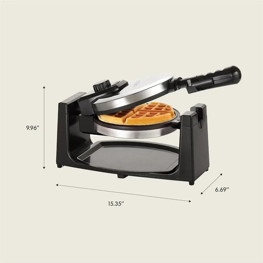 Classic Rotating Belgian Waffle Maker with Nonstick Plates, Removable Drip Tray, Adjustable Browning Control and Cool Touch Hand