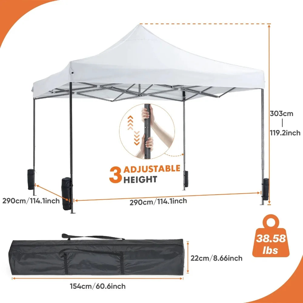 GIANNA 10x10 FT Pop Up Canopy Tent with Slant Legs and Carrying Bag, Easy Setup Outdoor Shelter for Patio, Garden, Beach, Blue