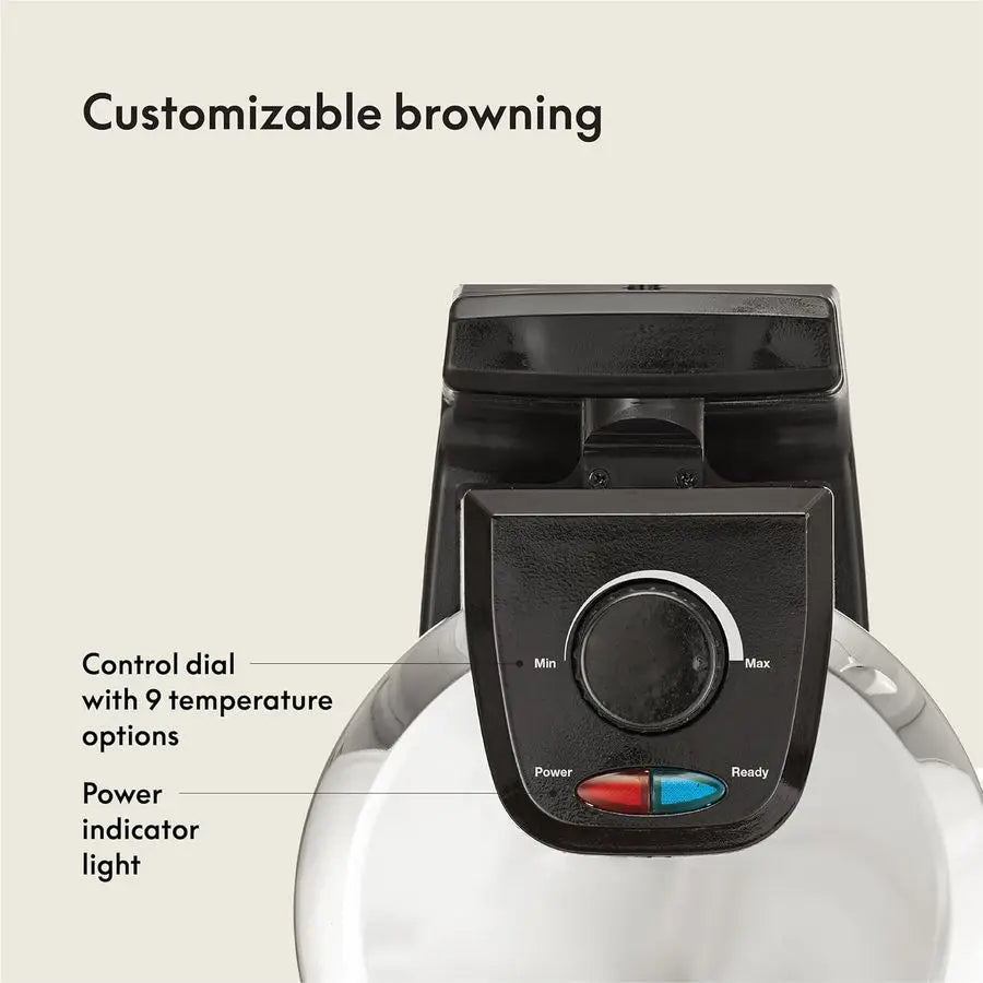 Classic Rotating Belgian Waffle Maker with Nonstick Plates, Removable Drip Tray, Adjustable Browning Control and Cool Touch Hand