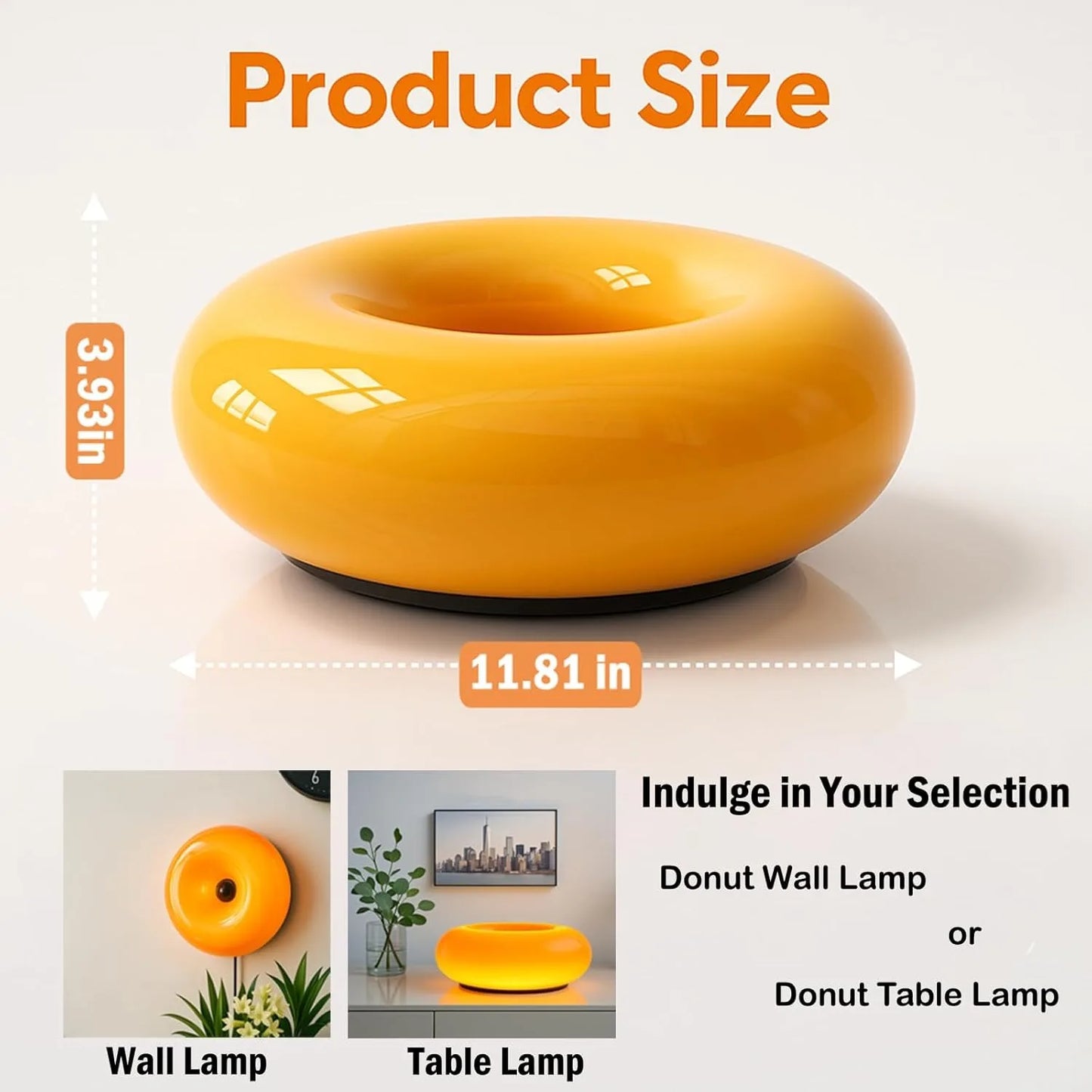 Aesthetic Doughnut LED Night Lamp – Cozy Ambient Light, Touch Control,Warm Color