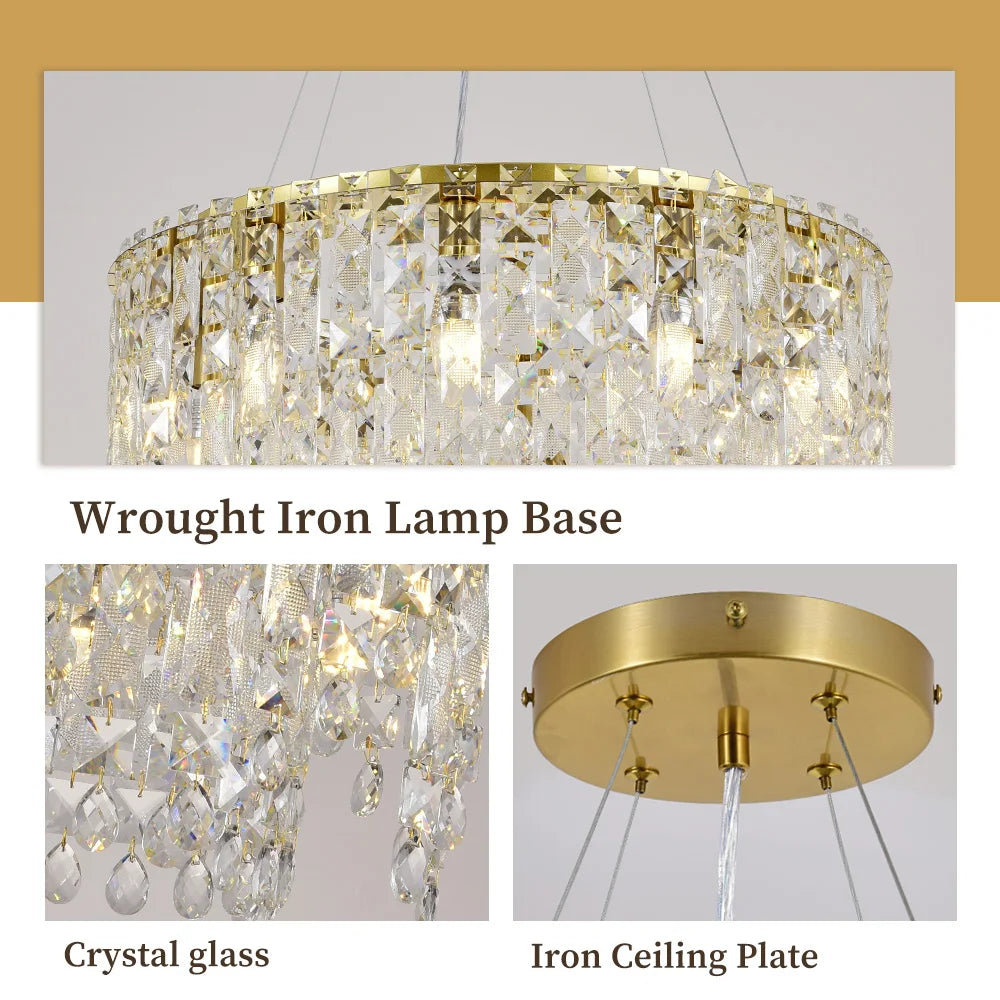Modern Crystal Chandelier Living Room Ceiling Chandeliers Villa Loft Silver Lustre Lighting Home Decor Hanging Ceiling Lights