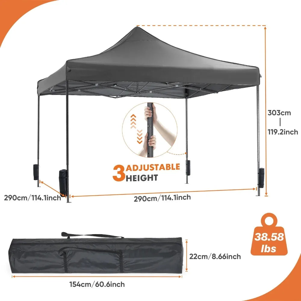 GIANNA 10x10 FT Pop Up Canopy Tent with Slant Legs and Carrying Bag, Easy Setup Outdoor Shelter for Patio, Garden, Beach, Blue