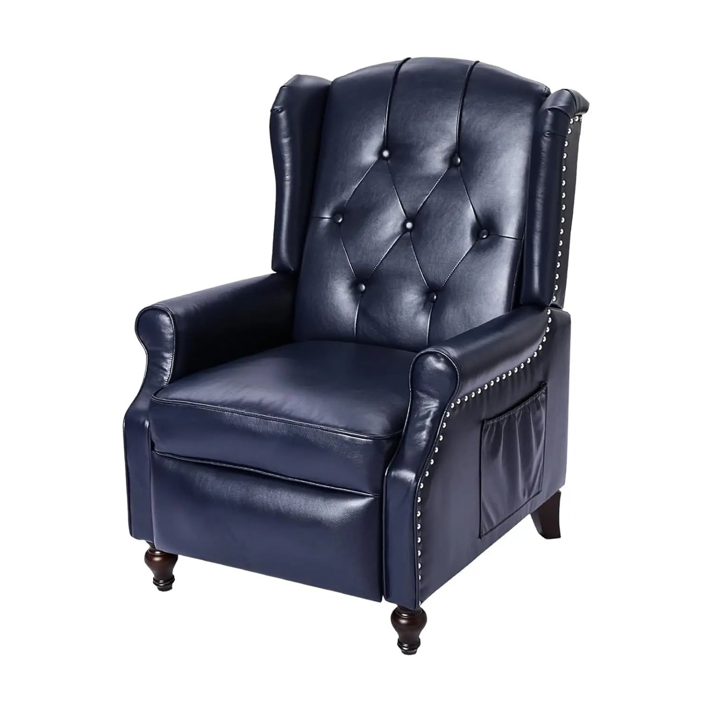 Wingback Recliner Chair with Massage and Heat PU Leather Push Back Arm Chair, Recliner Chair for Living Room, Customized