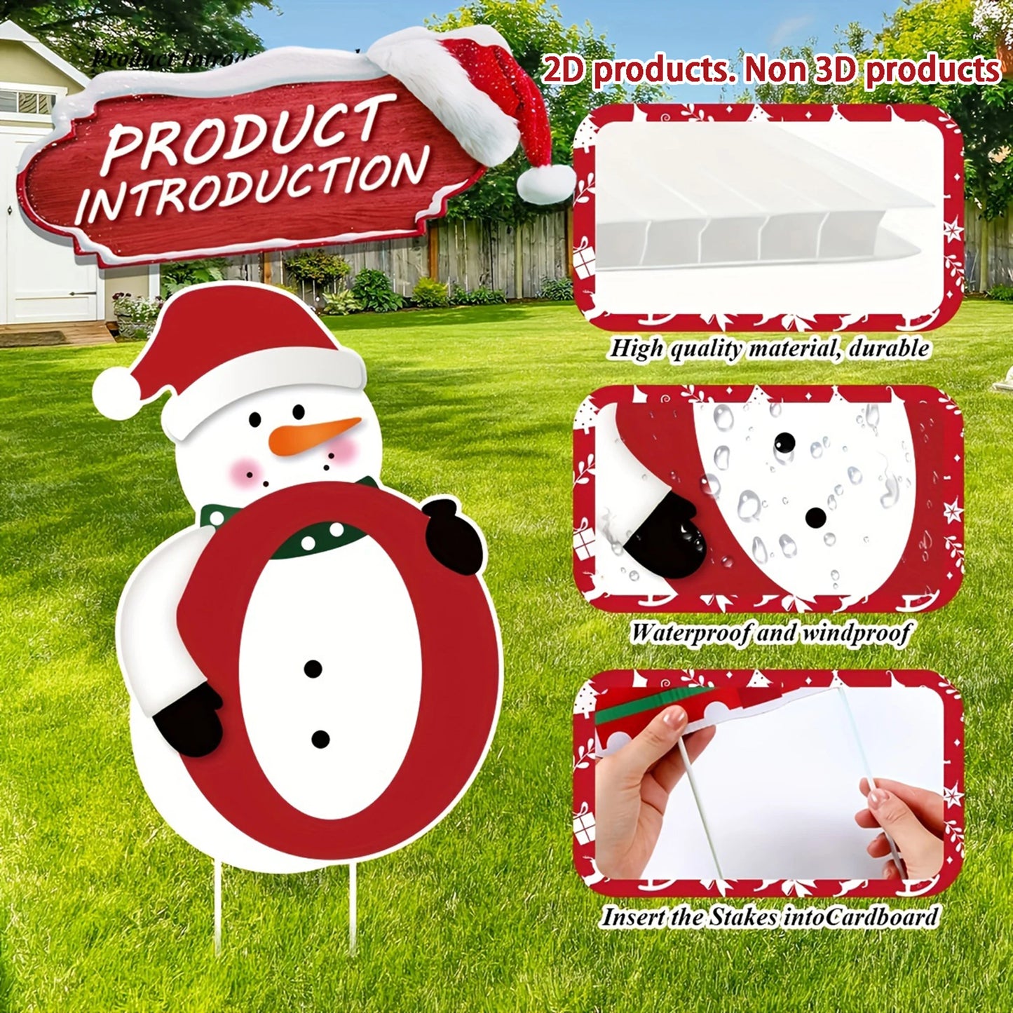 Festive Holiday Snowman Garden Stake with LED Lights Outdoor Christmas Yard Decoration for Pathway or Lawn Display