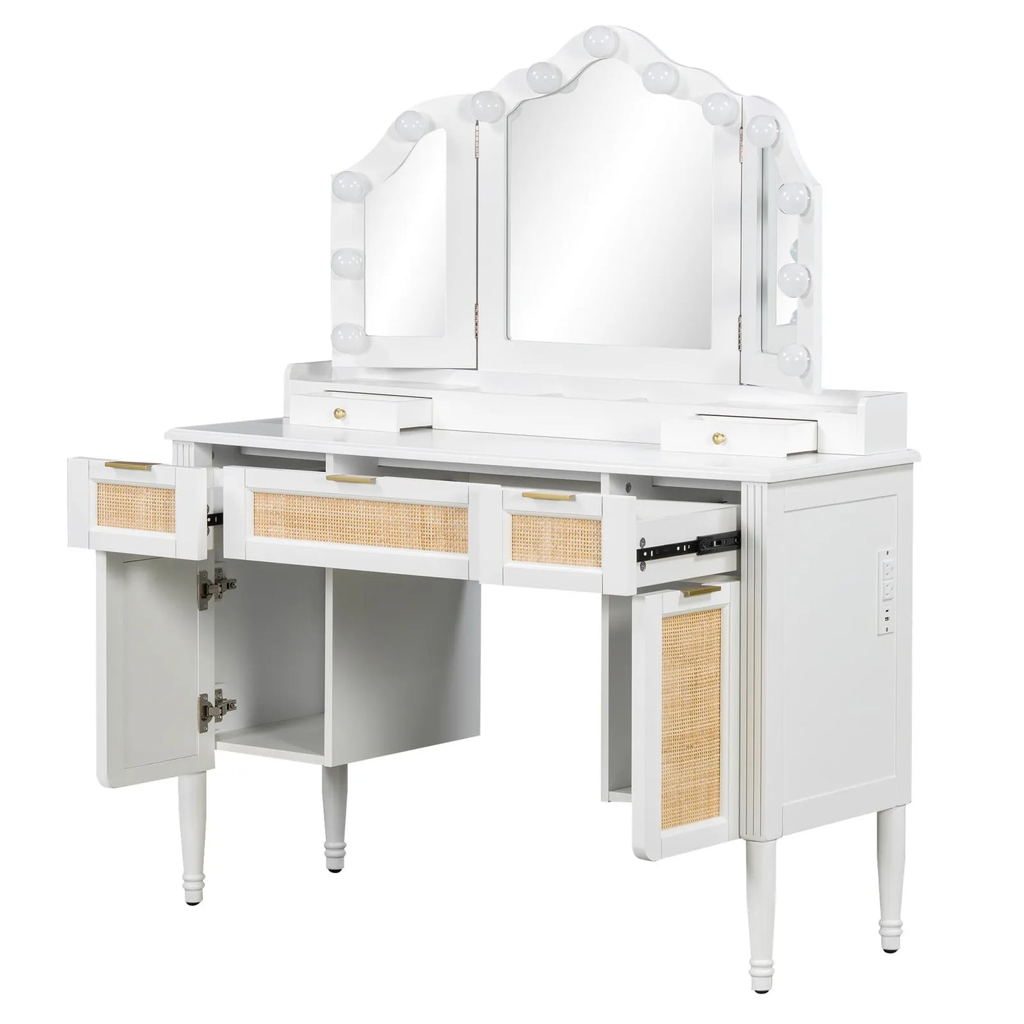 44" Makeup Vanity Desk w/13 Hollywood Bulbs &3 Lighting Modes Dressing Table