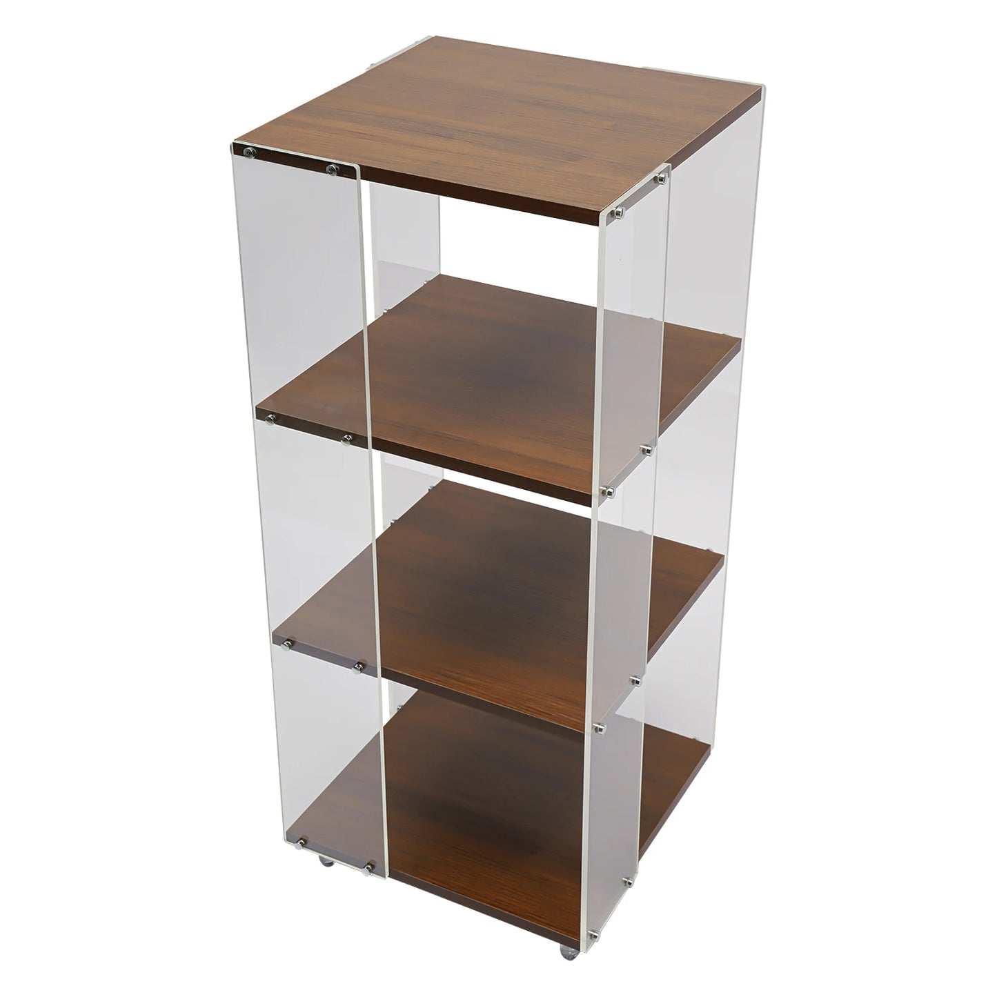 360 ° Rotating Bookshelf, 3-Layer Vertical Bookshelf, 3-Layer Acrylic Bookshelf, With a Load-Bearing Capacity of 50kg