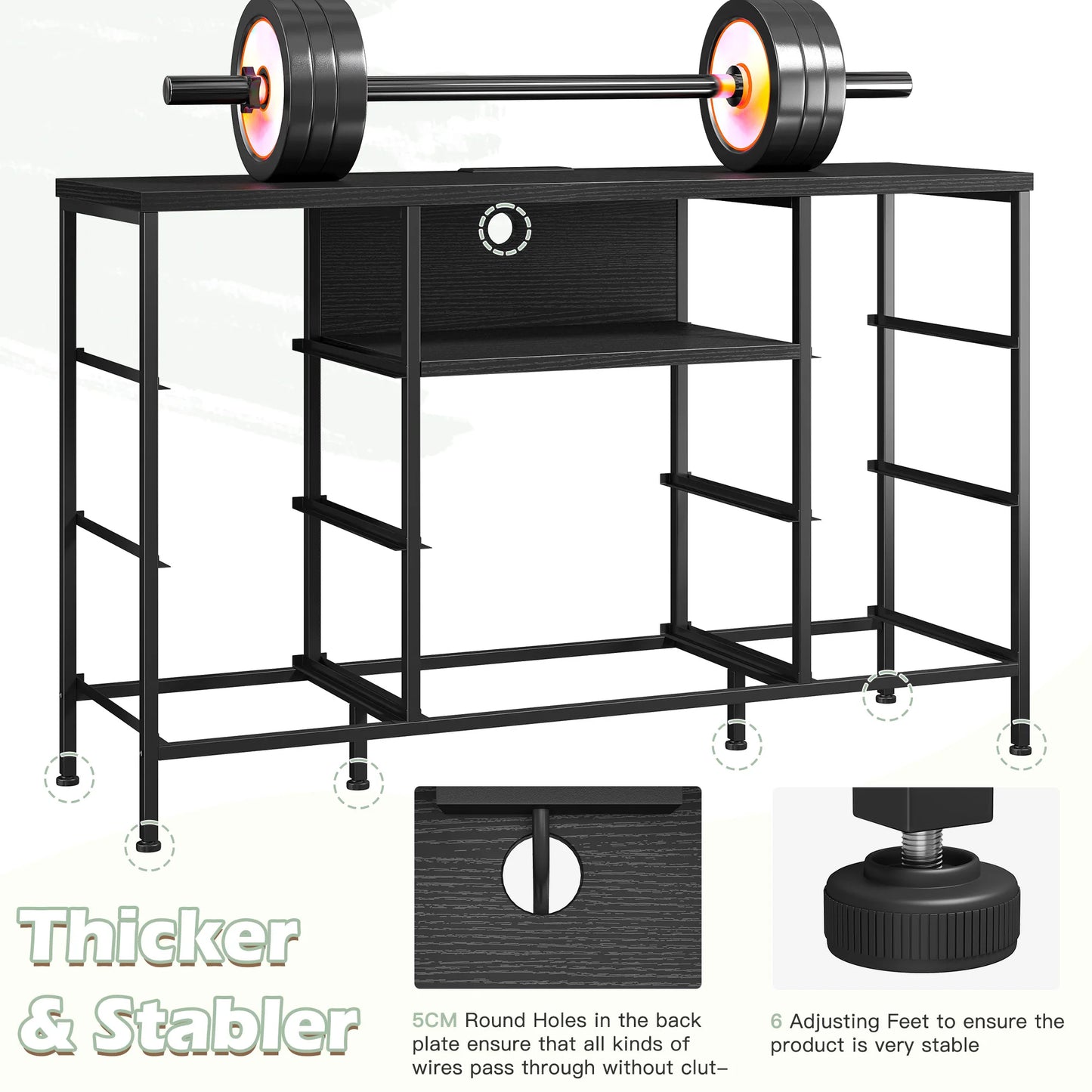 8-Drawer Media Dresser with LED Lighting & Built-in Charging Station - Fabric Storage Cabinet for 55" TVs, Ideal for Bedroom