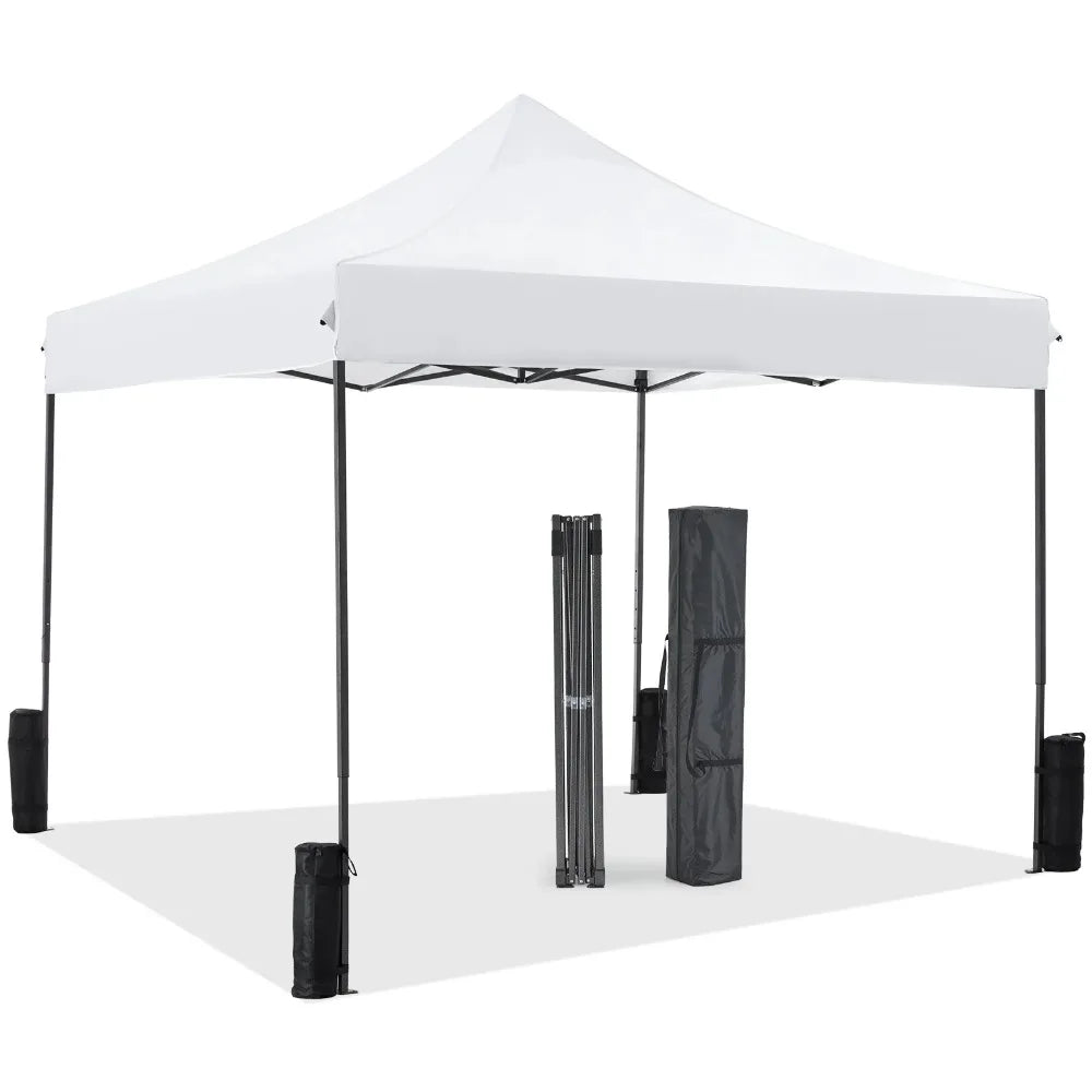 GIANNA 10x10 FT Pop Up Canopy Tent with Slant Legs and Carrying Bag, Easy Setup Outdoor Shelter for Patio, Garden, Beach, Blue