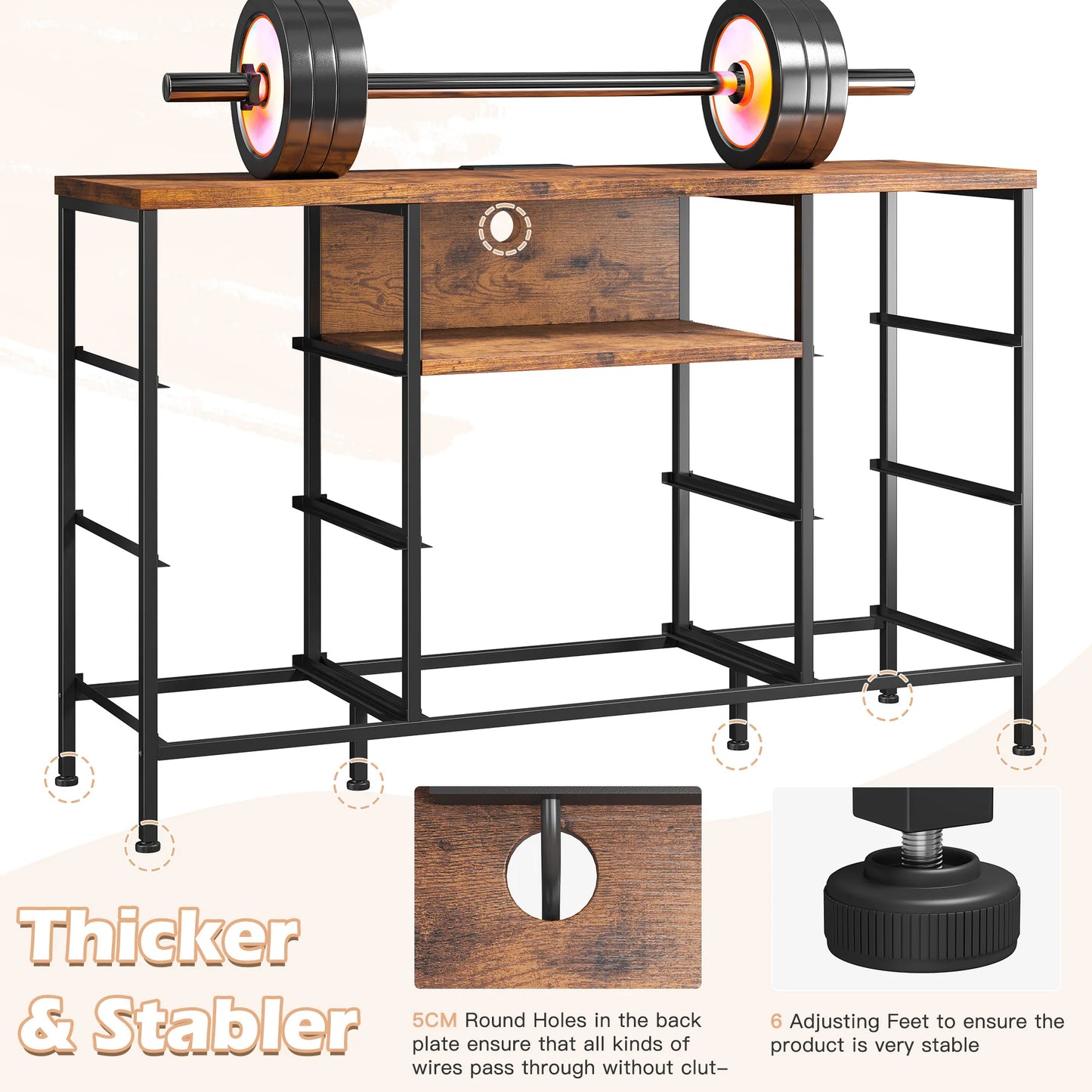 8-Drawer Media Dresser with LED Lighting & Built-in Charging Station - Fabric Storage Cabinet for 55" TVs, Ideal for Bedroom