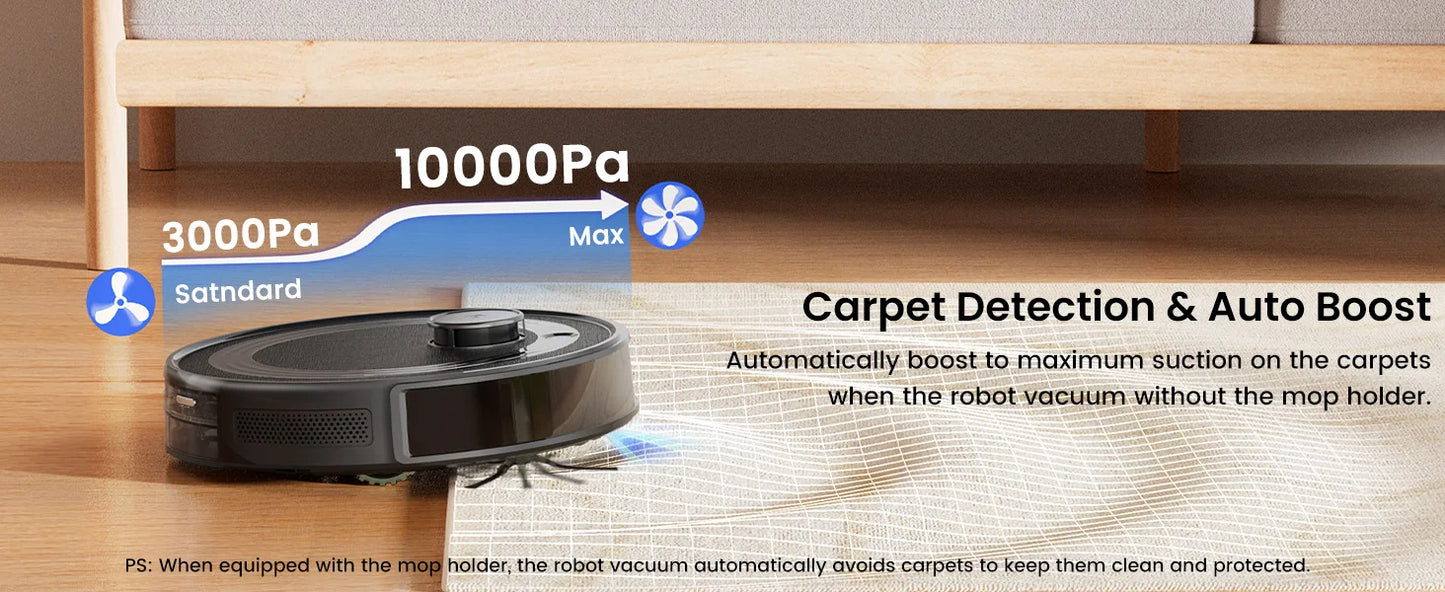 Lefant  Robot Vacuum Cleaner with Automatic Emptying M2S Pro,10000Pa, 240 Minutes, Laser Navigation DTOF, Ideal for Pet Hair