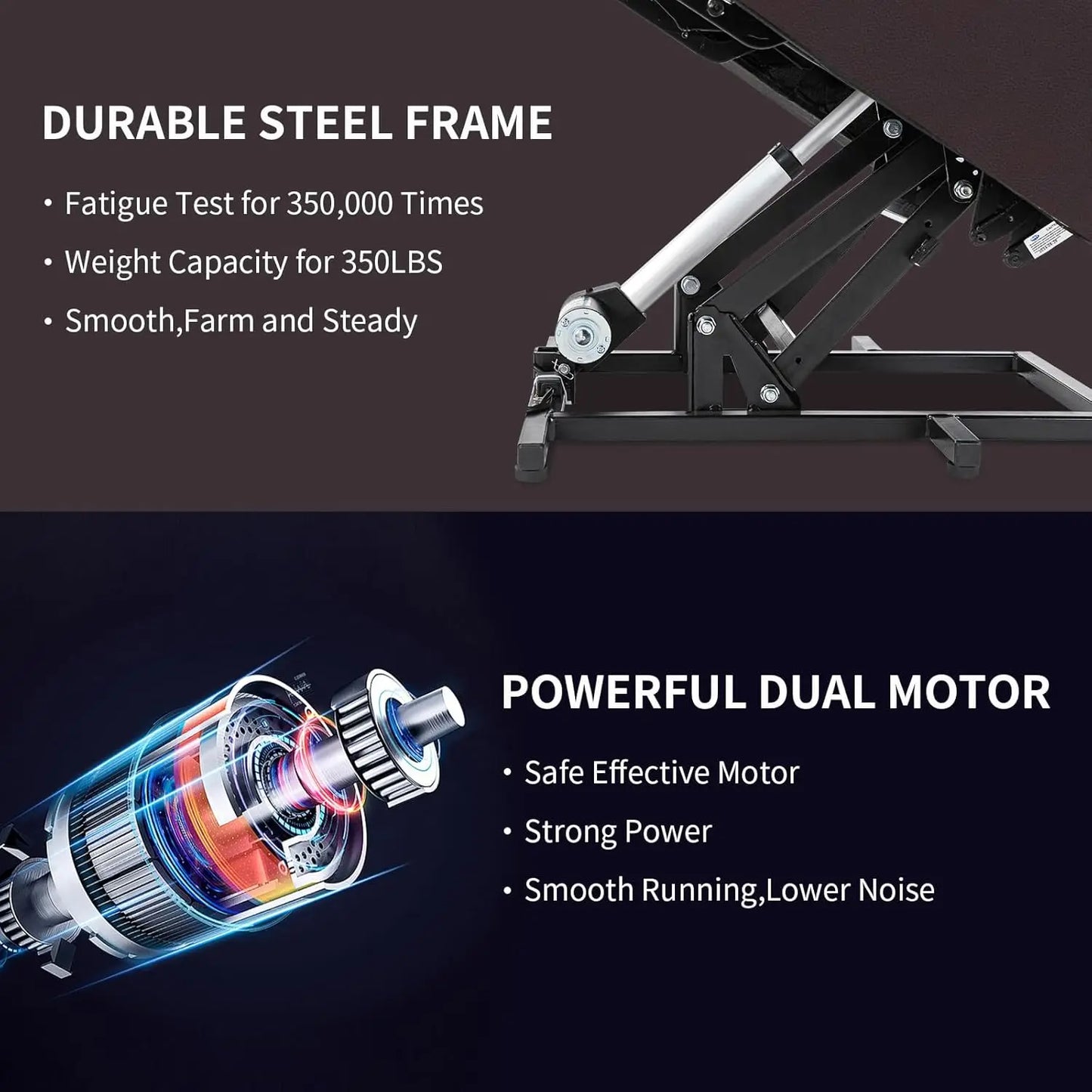 Oversized Dual Motor Power Lift Recliner Chair with Adjustable Headrest for Elderly Faux Leather Customizable Infinite Position