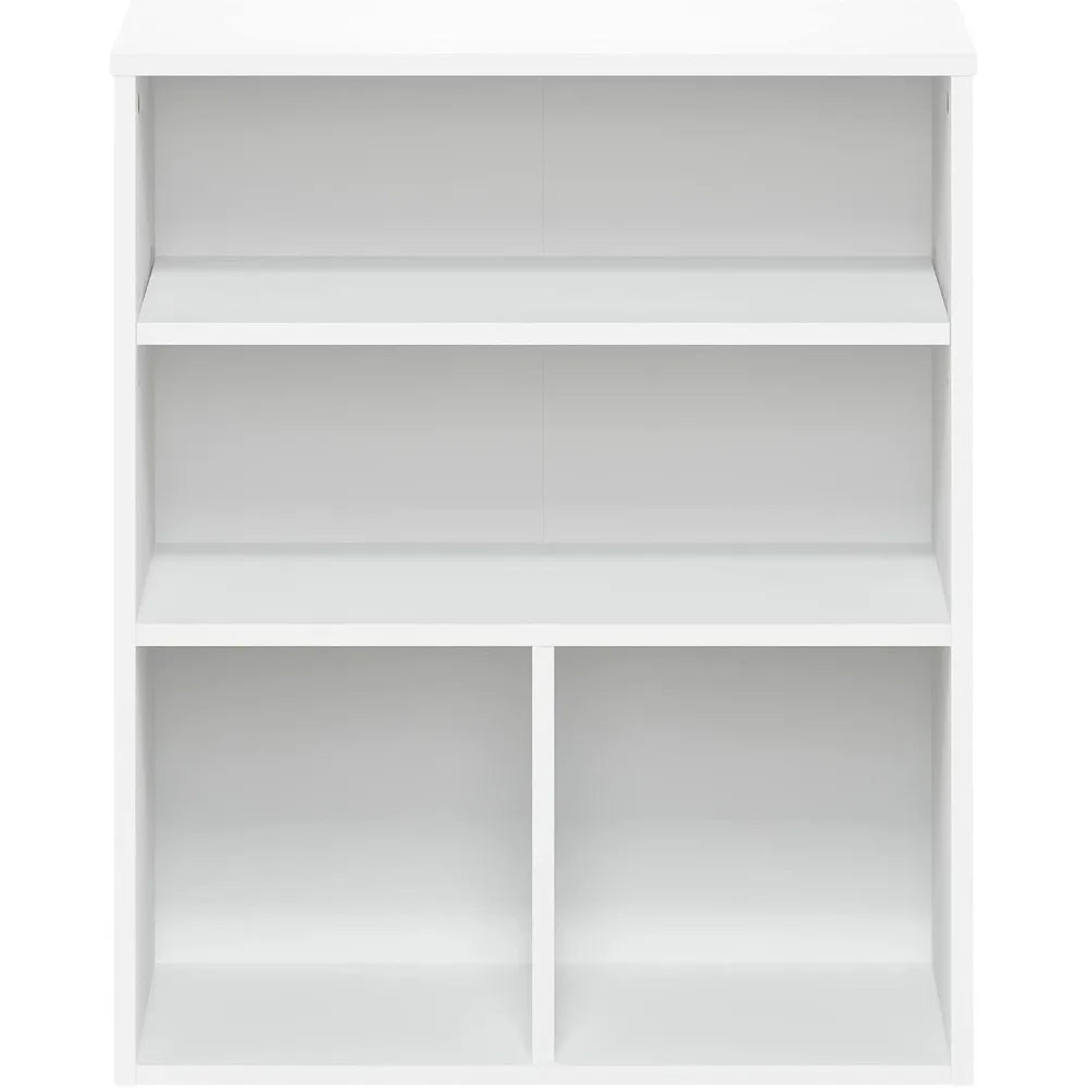 3 Tier White Display Bookcase for Home Office Storage and Organization