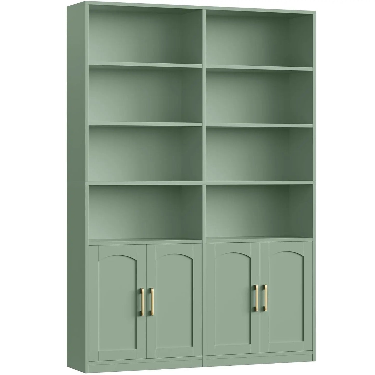 Bookshelf and Bookcase with Doors, 6 Tier Double Wide Large Bookshelves, Open Display Shelves, 73'' Tall Bookshelf, Customized