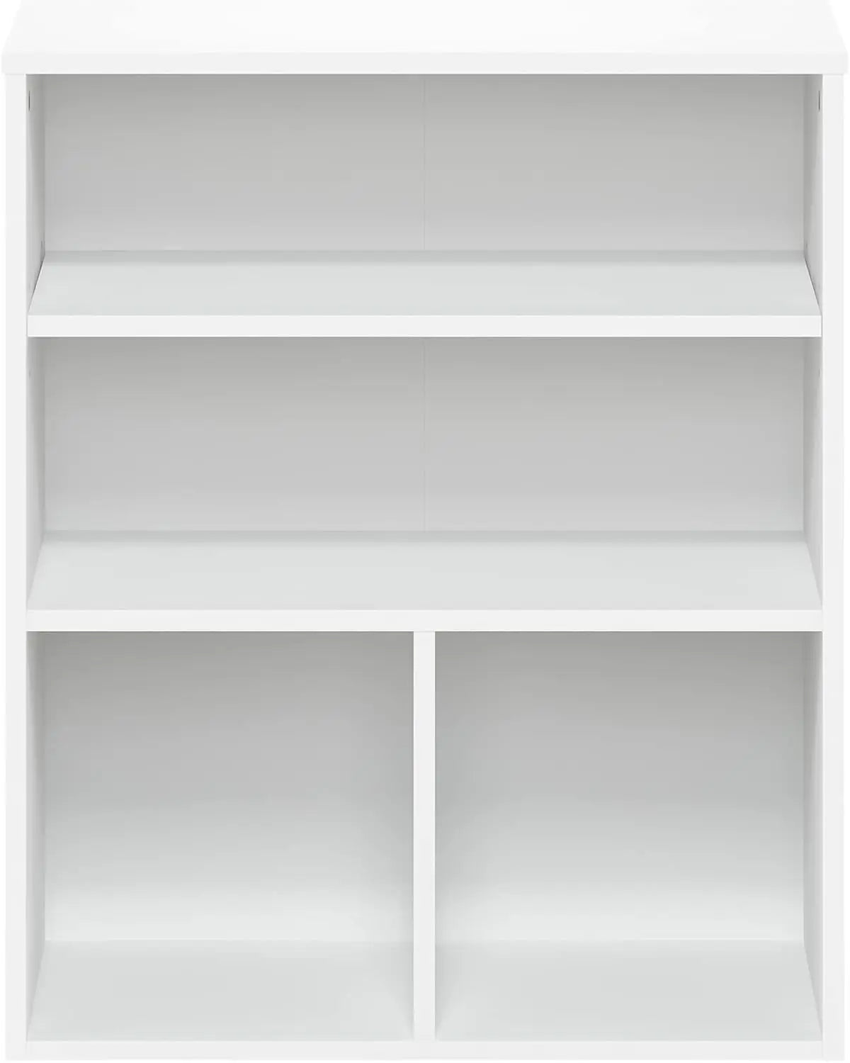 3 Tier White Display Bookcase for Home Office Storage and Organization