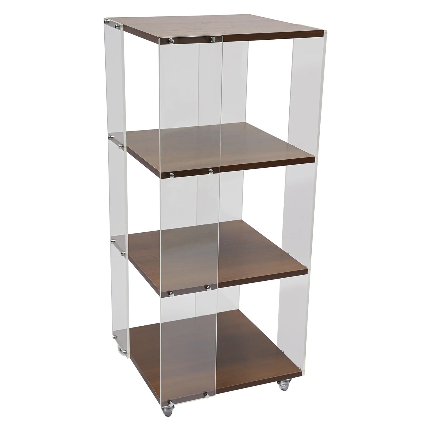 360 ° Rotating Bookshelf, 3-Layer Vertical Bookshelf, 3-Layer Acrylic Bookshelf, With a Load-Bearing Capacity of 50kg