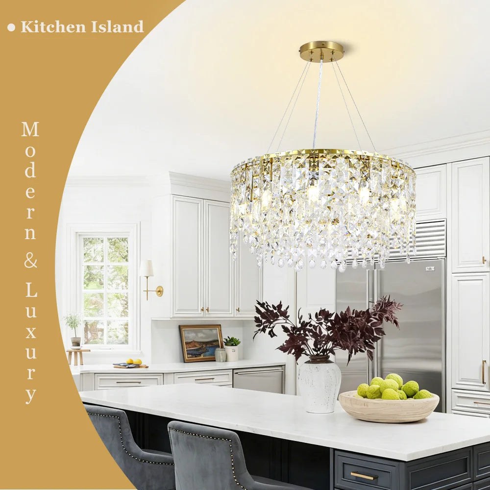 Modern Crystal Chandelier Living Room Ceiling Chandeliers Villa Loft Silver Lustre Lighting Home Decor Hanging Ceiling Lights