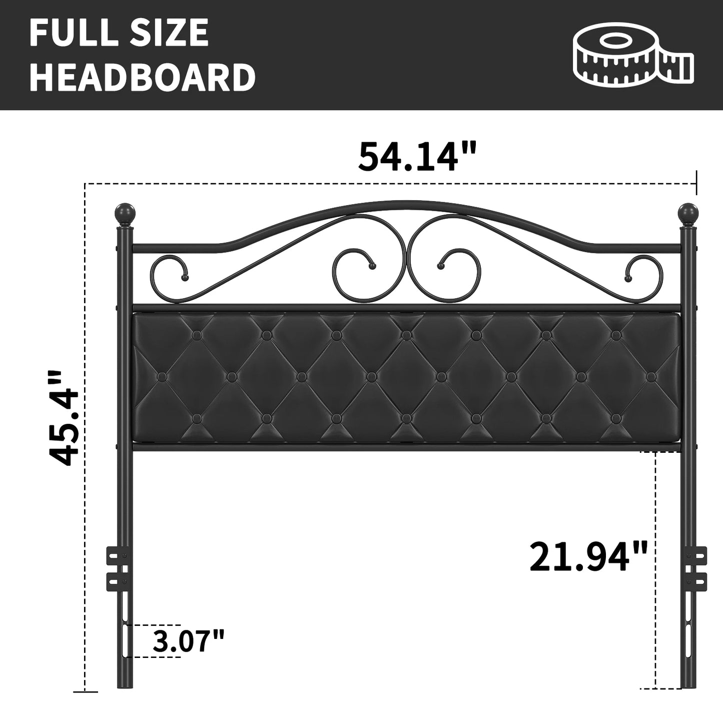 Upholstered Headboard for Full Size Bed Frame, Queen Size Bed Frame, Headboard Only