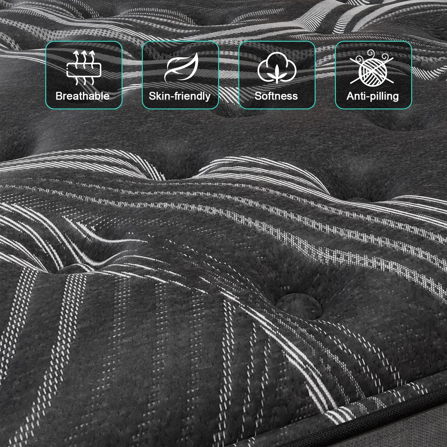 12"14" Gel Memory Foam Hybrid Pocket Spring Mattress Twin Full Queen King Bed Mattress In A Box, Medium Firm Motion Isolation