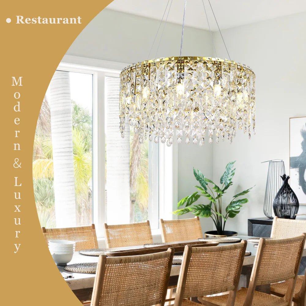 Modern Crystal Chandelier Living Room Ceiling Chandeliers Villa Loft Silver Lustre Lighting Home Decor Hanging Ceiling Lights