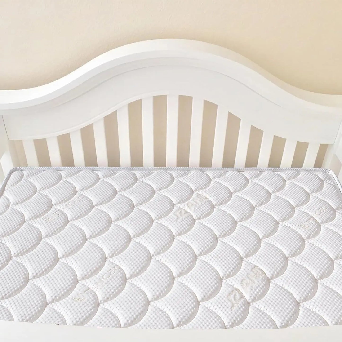 Dual-Sided Crib and Toddler Mattress - 52x27.6x5 Inches, Breathable Knitted Fabric, Fits Standard Beds
