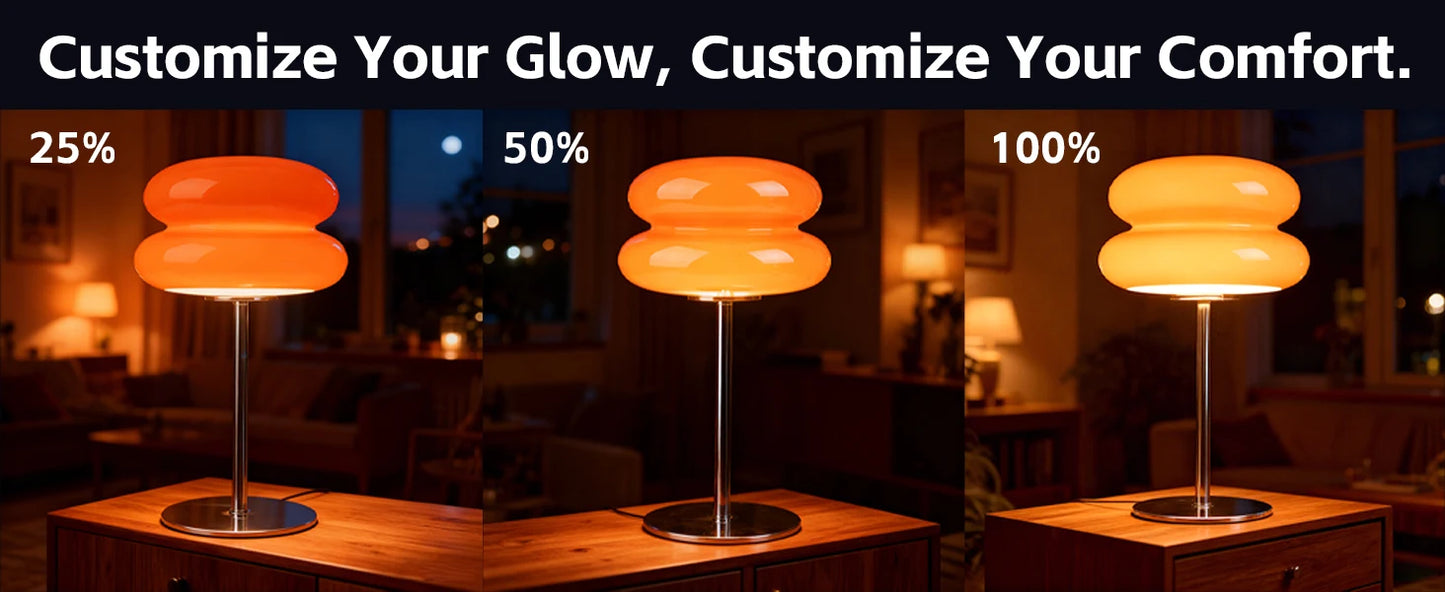 Macaron Glass Table Lamp Trichromatic Dimming Living Room Atmosphere Lamps Eye Protection Night Light Girl Bedroom Bedside Decor
