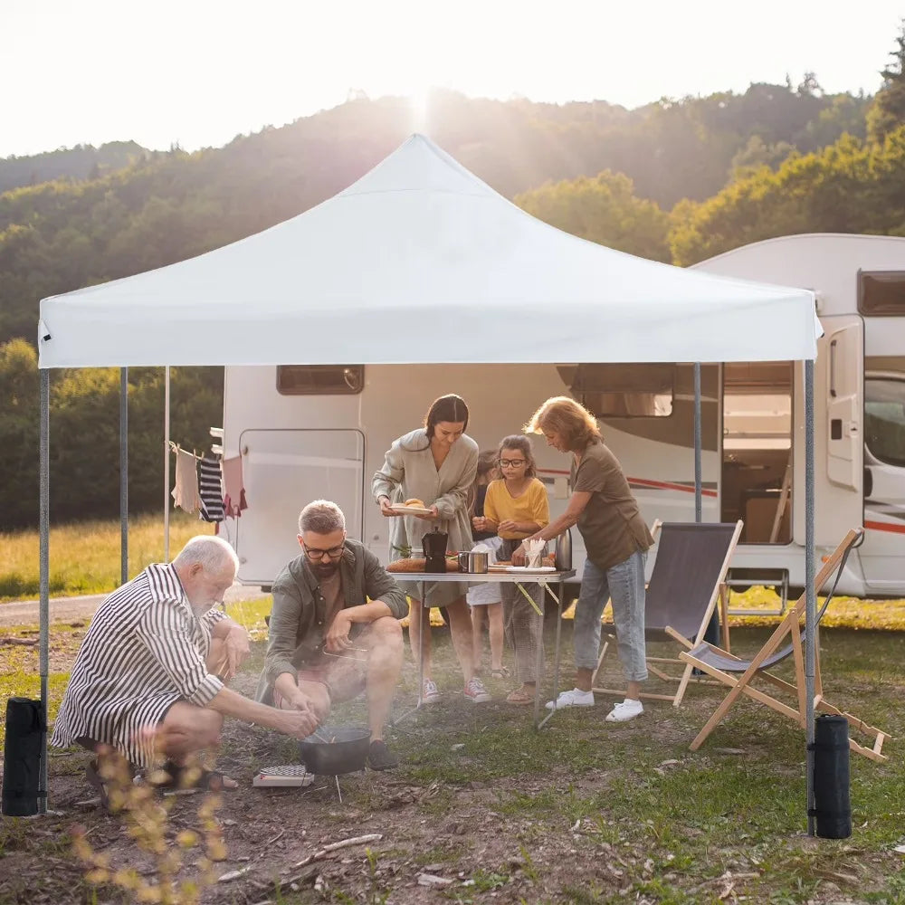 GIANNA 10x10 FT Pop Up Canopy Tent with Slant Legs and Carrying Bag, Easy Setup Outdoor Shelter for Patio, Garden, Beach, Blue