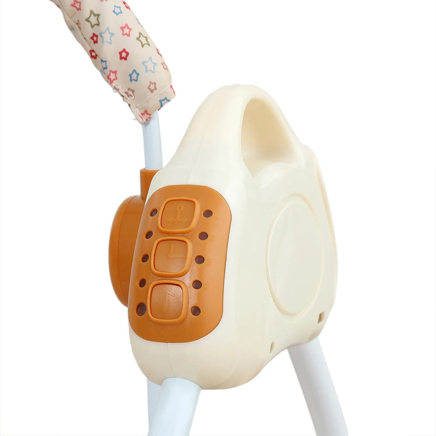 Electric Baby Cradle 5 Speed Baby Swing Foldable Portable 55lbs Capacity With Remote Control for 0-18 Months Living Room (Khaki)
