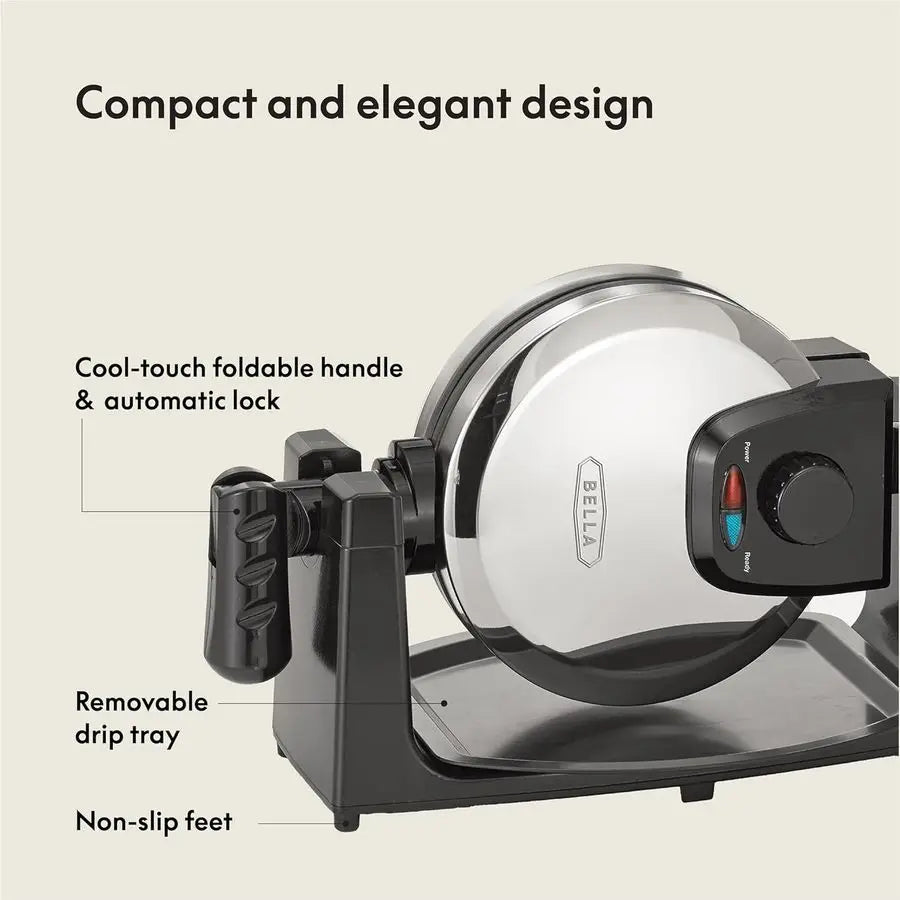 Classic Rotating Belgian Waffle Maker with Nonstick Plates, Removable Drip Tray, Adjustable Browning Control and Cool Touch Hand