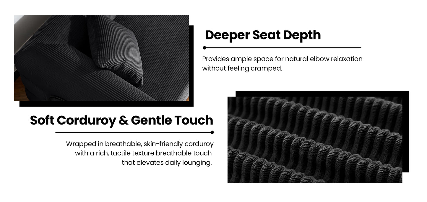 79’’ Folding Convertible Sofa Bed Corduroy Upholstered Boneless Couch, Loveseat Sleeper Floor Sofa for Living Room Bedroom