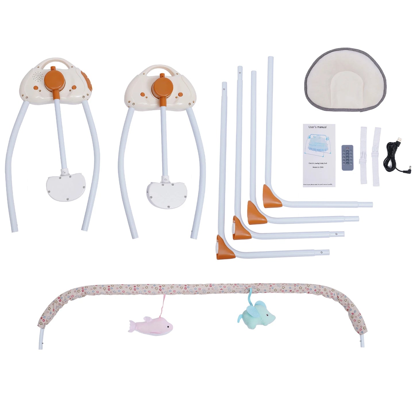 Cradle Swing Sleeping Bed Auto Rocking Chair Bed Swing 5 Speed Stand Baskets Musical Sleeping Basket 0-18 Months