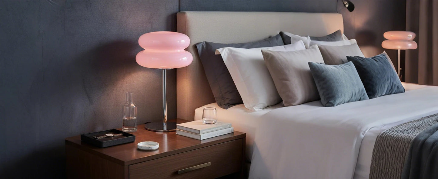 Macaron Glass Table Lamp Trichromatic Dimming Living Room Atmosphere Lamps Eye Protection Night Light Girl Bedroom Bedside Decor